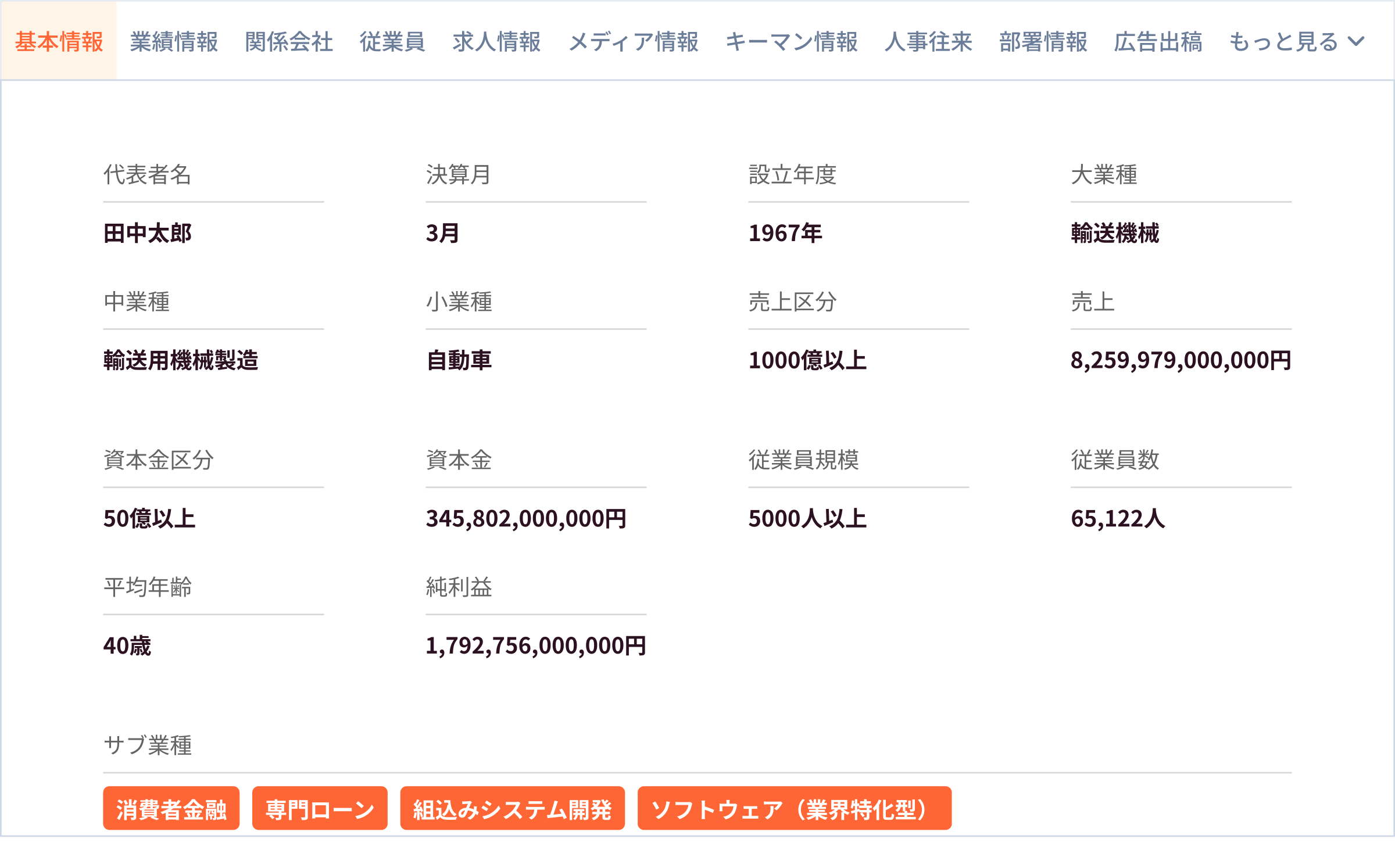 30項目エンリッチ UI
